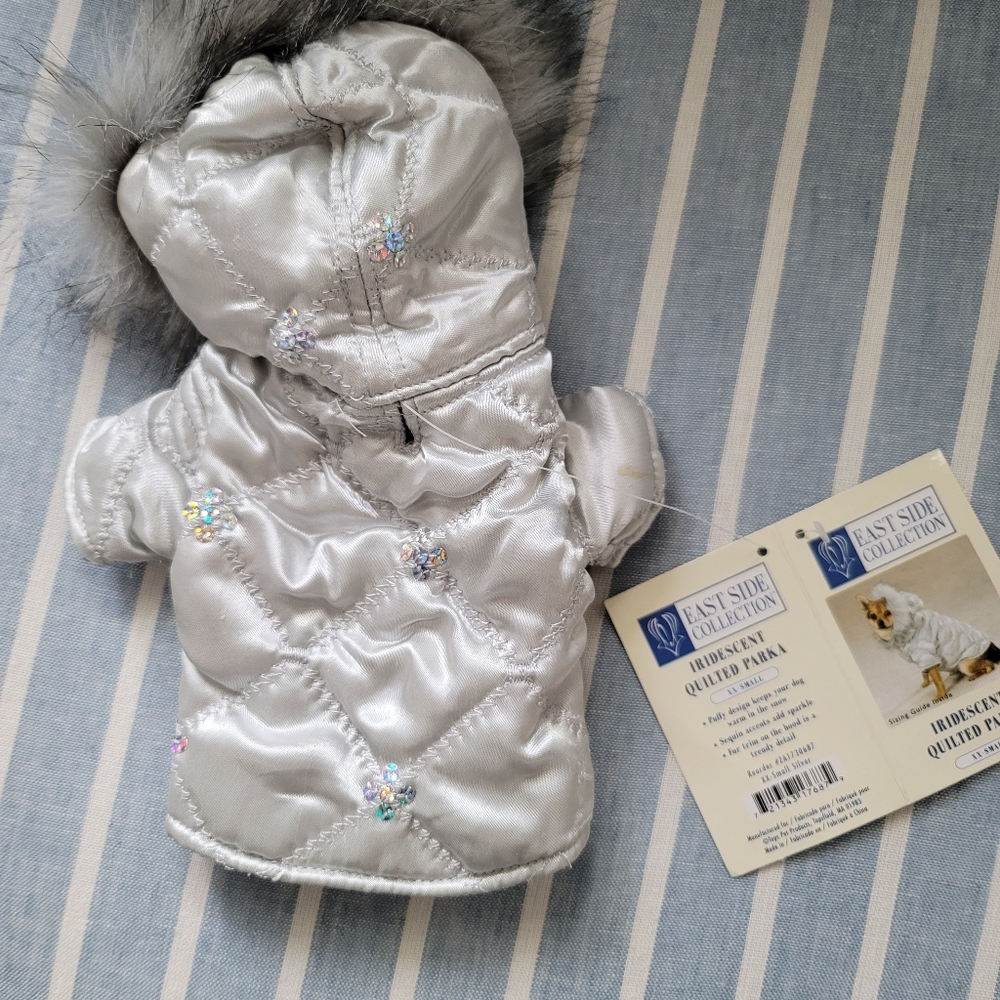 Dog Coat Tiny New Metallic Bling East Side Collection